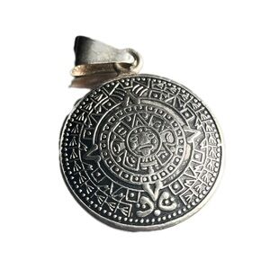 13.1 Gms .925 Silver Aztec-Inspired Pendant